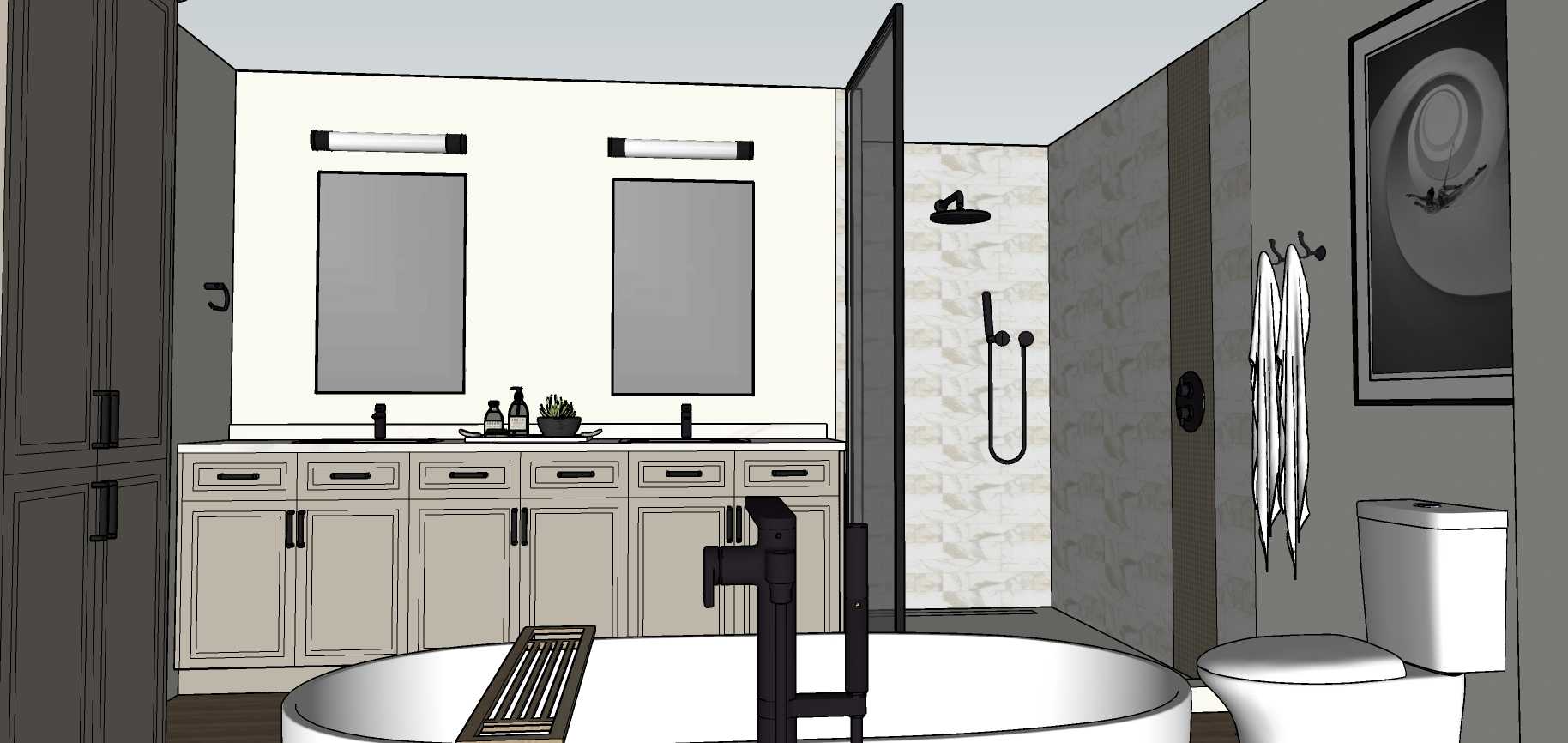 Ensuite bathroom with tub